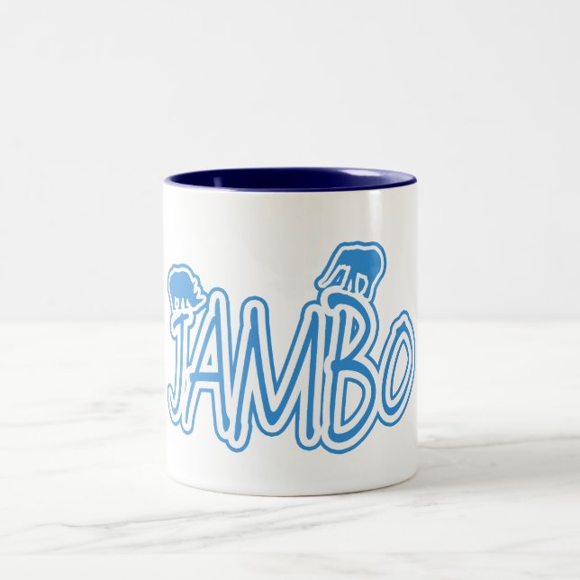 Tasse 2 Couleurs Bleu de swahili de Jambo bonjour (Centre)