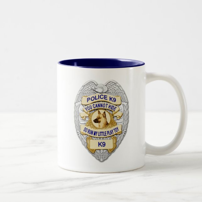 Tasse 2 Couleurs Bleu fin Badge K9 (Droit)