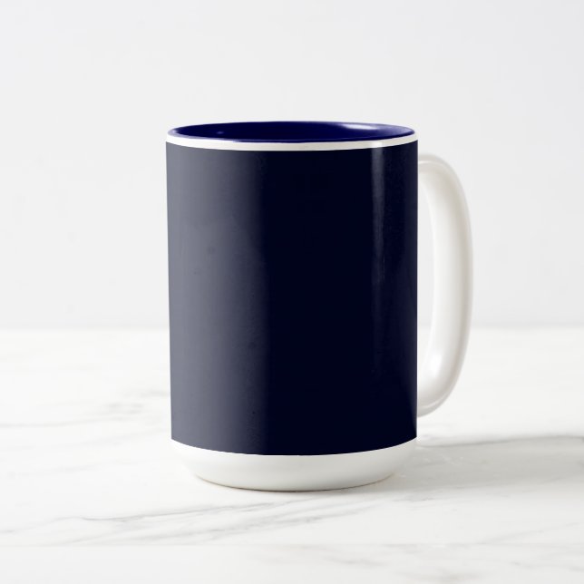 Tasse 2 Couleurs Bleu foncé Élégant et simple (Devant droit)