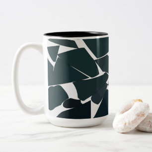 Tasse 2 Couleurs Bleu Gris Géométrique Moderne 