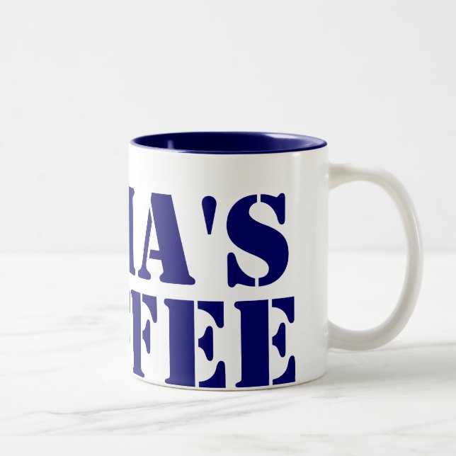 Tasse 2 Couleurs Bleu personnalisé (Droit)