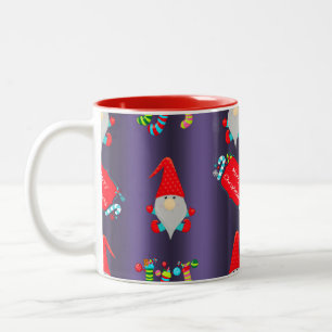 Tasse 2 Couleurs Blue Elves Père Noël aide Noël