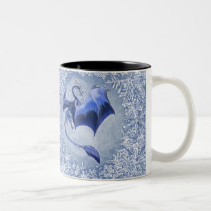 Tasse 2 Couleurs Blue Winter Dragon Imaginaire Nature Art