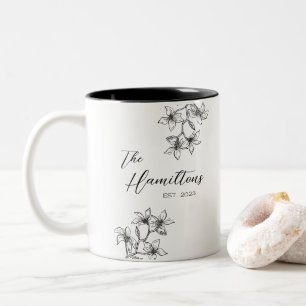 Tasse 2 Couleurs Boho Botanical Custom Wedding Anniversaire