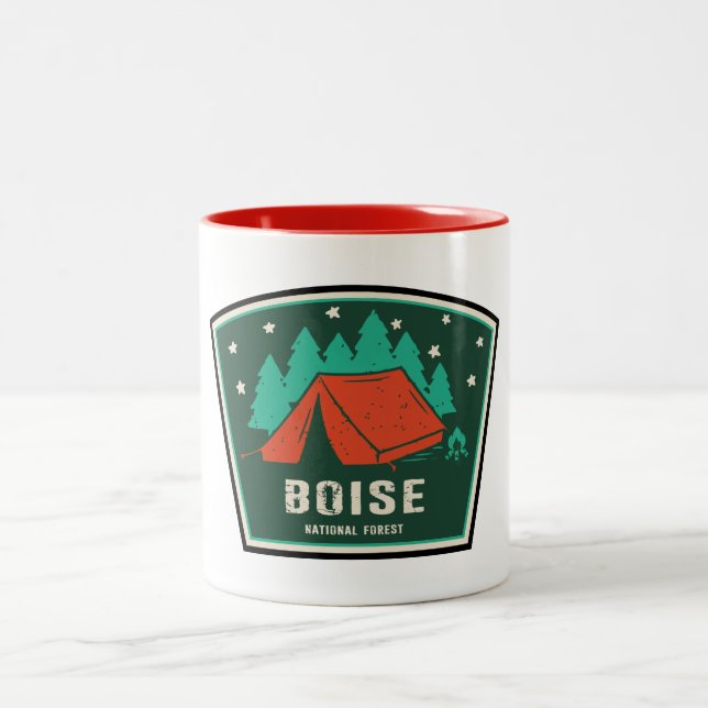 Tasse 2 Couleurs Boise National Forest Camping (Centre)