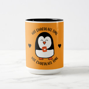 Tasse 2 Couleurs Boisson de pingouin au chocolat chaud