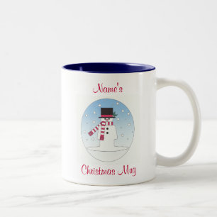 Tasse 2 Couleurs bonhomme de neige personnalisé