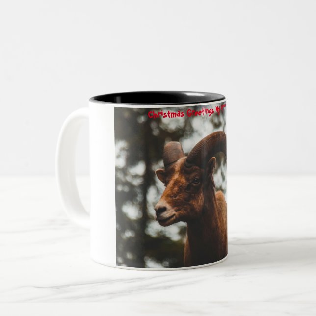 Tasse 2 Couleurs Bonjour à Noël Mon ami (Devant gauche)