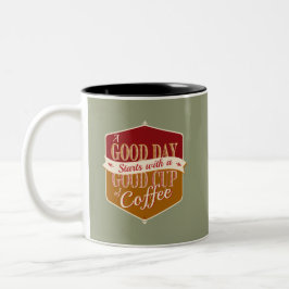 Tasse 2 Couleurs Bonjour, Bon Café