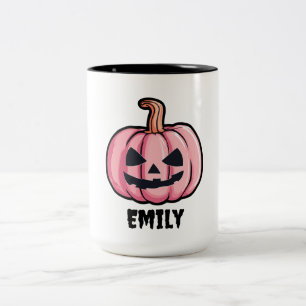 Tasse 2 Couleurs Bonjour citrouille Halloween nom personnalisé