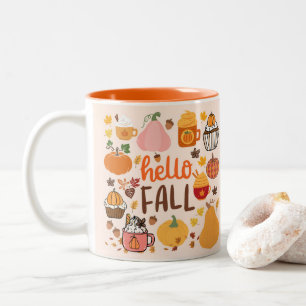 Tasse 2 Couleurs Bonjour citrouilles d'automne
