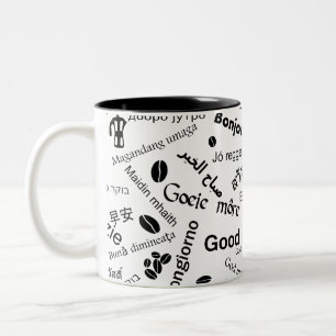 Tasse 2 Couleurs Bonjour dans toutes les langues du monde