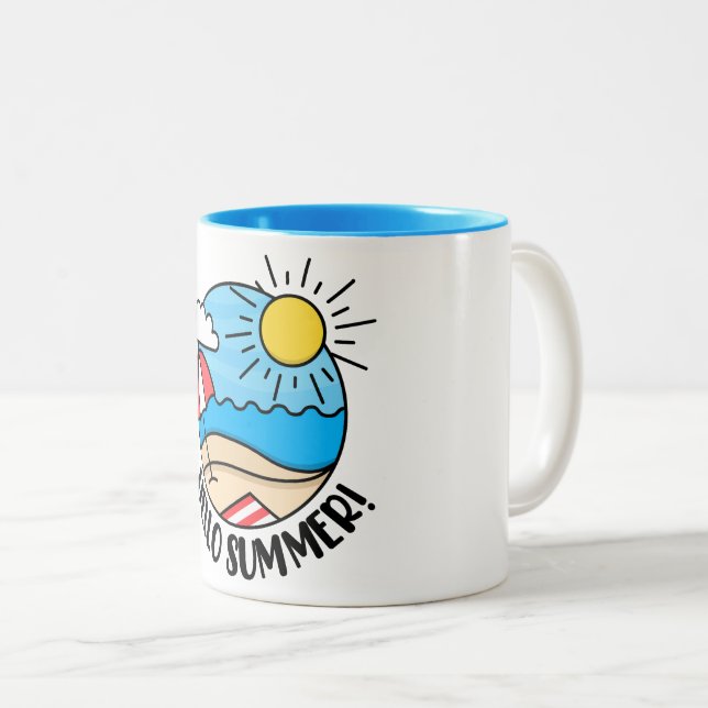Tasse 2 Couleurs Bonjour été 2 (Devant droit)