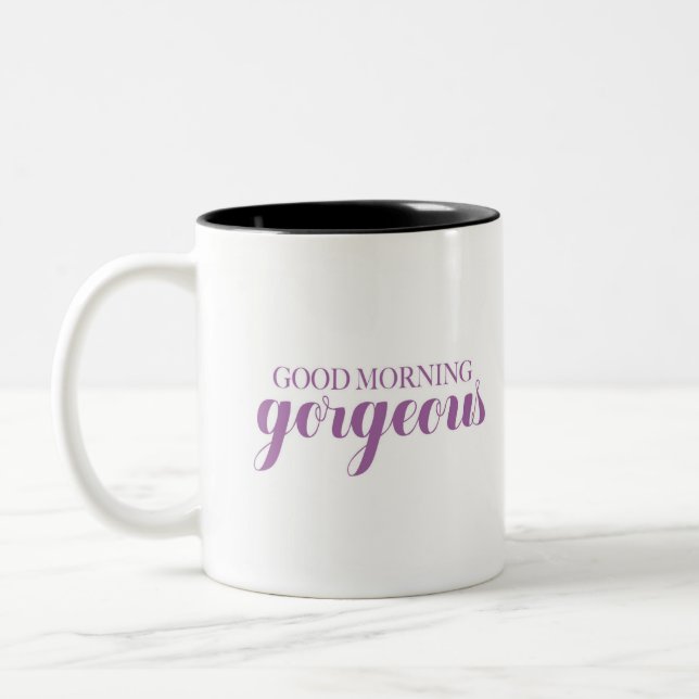 Tasse 2 Couleurs Bonjour magnifique (Gauche)