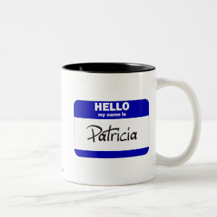 Tasse 2 Couleurs Bonjour mon nom est Patricia (bleue)