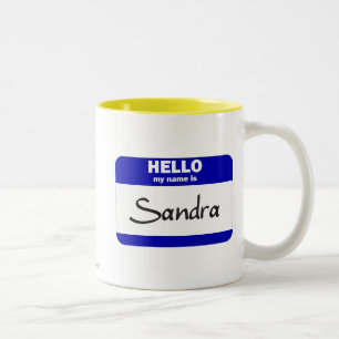 Tasse 2 Couleurs Bonjour mon nom est Sandra (bleue)