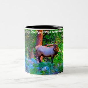 Tasse 2 Couleurs Bonjour Noël Grand-père Hunter Gatherer