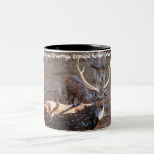 Tasse 2 Couleurs Bonjour Noël Grand-père Hunter Gatherer