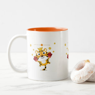 Tasse 2 Couleurs Bonne nouvelle année chinoise saluant 2022 avec m