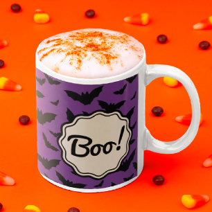 Tasse 2 Couleurs Boo ! Chauve-souris éffrayante d'Halloween