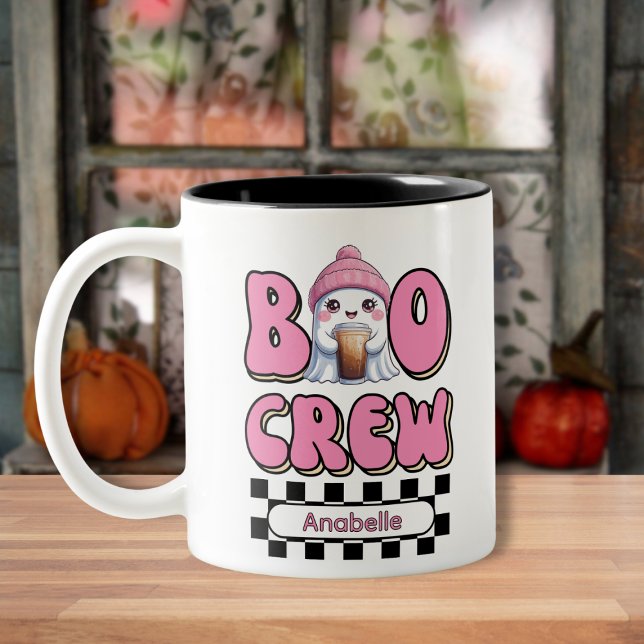 Tasse 2 Couleurs Boo Crew rose Personnalisé (Créateur téléchargé)