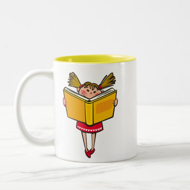 Tasse 2 Couleurs Bookworm livre amant fille geek (Gauche)