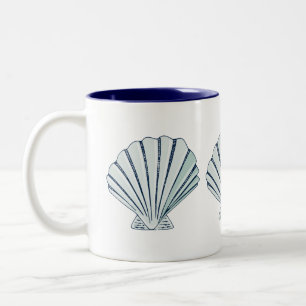 Tasse 2 Couleurs Bord de la mer nautique Shell