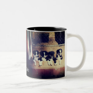 Tasse 2 Couleurs Bordure Collie Puppies Personnalisé