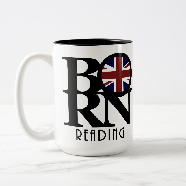 Tasse 2 Couleurs BORN Lecture Angleterre 15oz (Gauche)