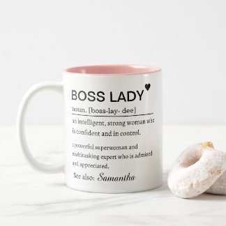 Tasse 2 Couleurs Boss Lady Definition Personalized Name 
