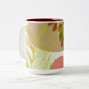Tasse 2 Couleurs Botanique Boho jaune vert
