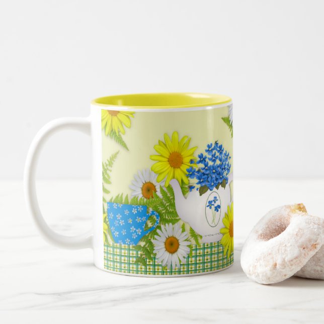 Tasse 2 Couleurs Bouche de thé du jardin (Avec donut)