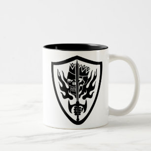 Tasse 2 Couleurs Bouclier de flamme du crâne roi
