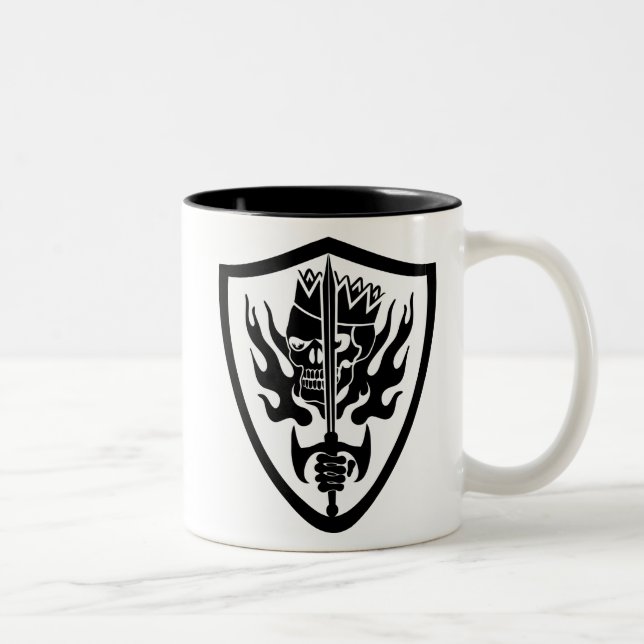 Tasse 2 Couleurs Bouclier de flamme du crâne roi (Droit)
