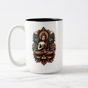 Tasse 2 Couleurs Bouddha serein, Café & Statue de sculpture zen