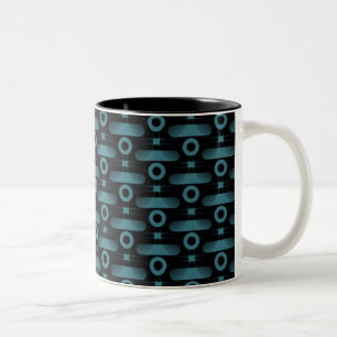 Tasse 2 Couleurs Boue Abstraite ultramoderne, Turquoise