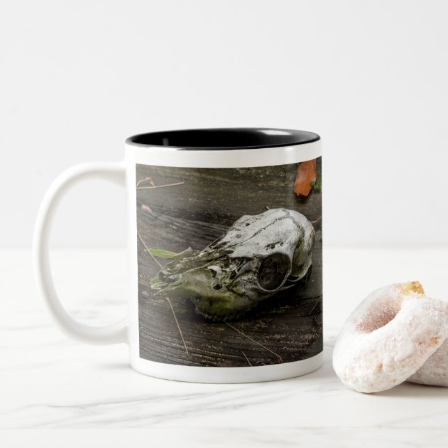 Tasse 2 Couleurs Boue crânienne de cerf blanc (Avec donut)
