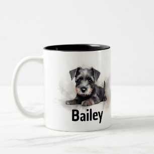 Tasse 2 Couleurs Boue d'aquarelle Schnauzer miniature