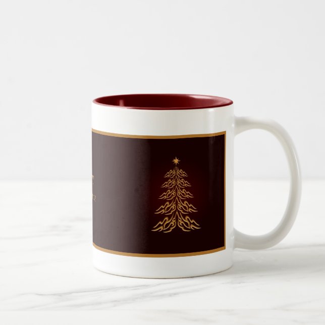 Tasse 2 Couleurs Boue d'arbre de Noël Red Bell (Droit)
