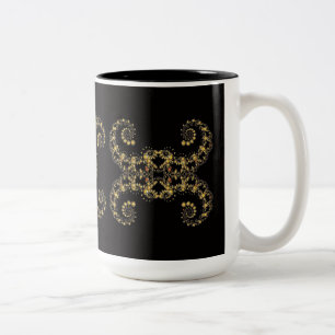 Tasse 2 Couleurs Boue de café à boucles fractées jaunes