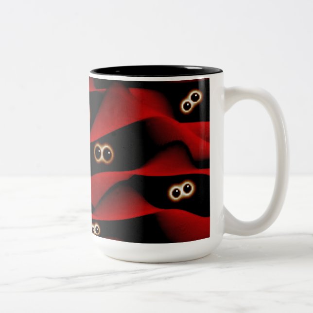 Tasse 2 Couleurs Boue de café éffrayante aux yeux (Droit)