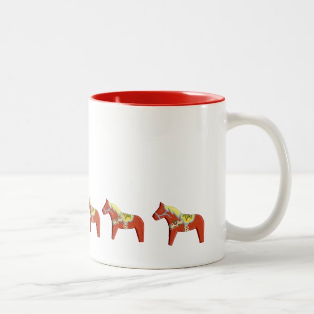 Tasse 2 Couleurs Boue des Chevaux de Dala Rouge (Droit)