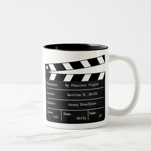 Tasse 2 Couleurs Boug Clapperboard personnalisable (Droit)