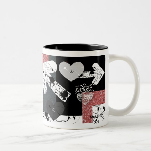 Tasse 2 Couleurs Boug de tache de coeur (Droit)
