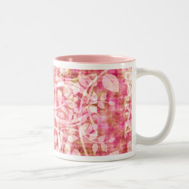 Tasse 2 Couleurs Boug Feuilles roses (Droit)