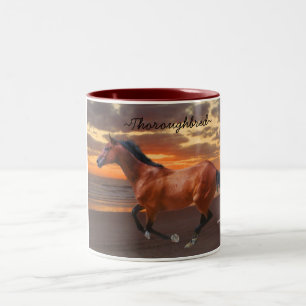 Tasse 2 Couleurs Boug Sunrise du Cheval Thoroughbred