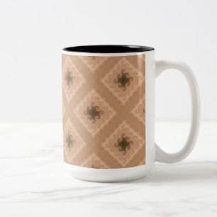 Tasse 2 Couleurs Bouge de café Motif Brown de diamants