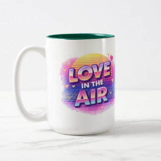 Tasse 2 Couleurs Bougie Amour Rétro 80's Dans L'Air Saint-Valentin 