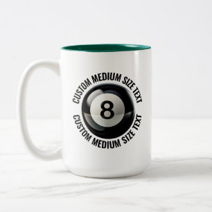 Tasse 2 Couleurs Boule 8 & Texte Moyen VERT CHASSEUR 425g Personnal