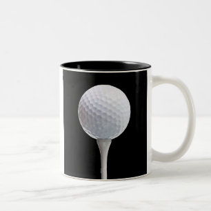Tasse 2 Couleurs Boule et pièce en t de golf sur le noir - modèle